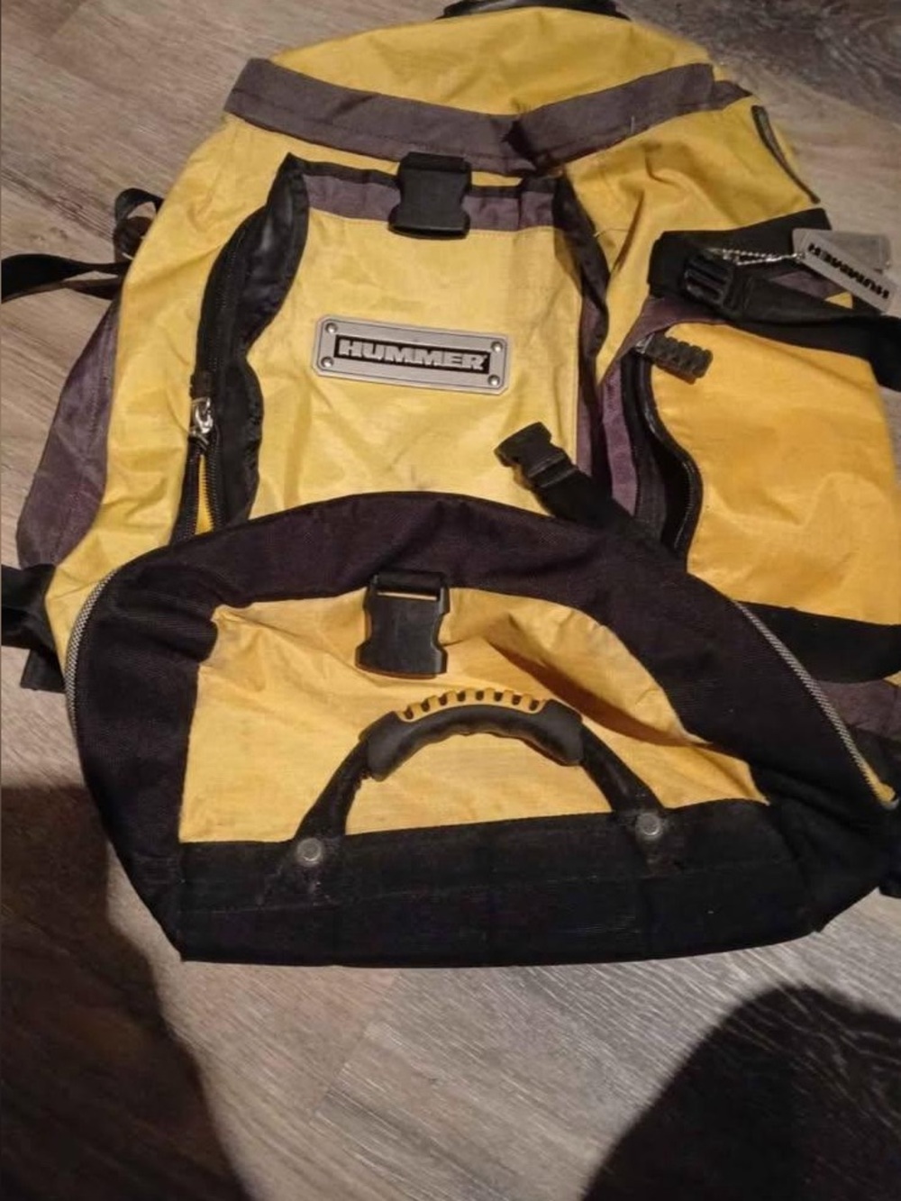 Yellow and Black Men's Backpack Hummer